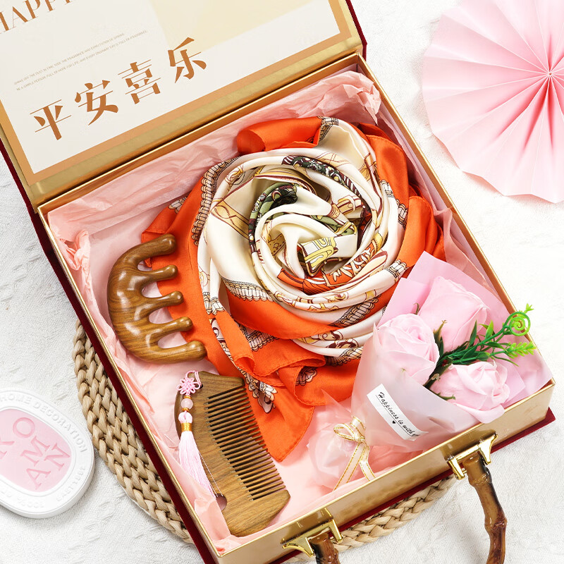 珍韵缘丝巾女2024新款母亲节礼物送妈妈给婆婆生日实用礼品40岁50礼盒