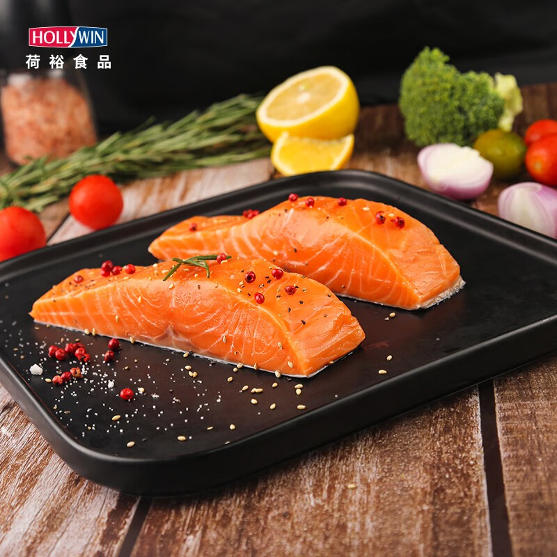 荷裕食品智利冷冻三文鱼块1KG 大西洋鲑 富含Ω3 海鲜水产