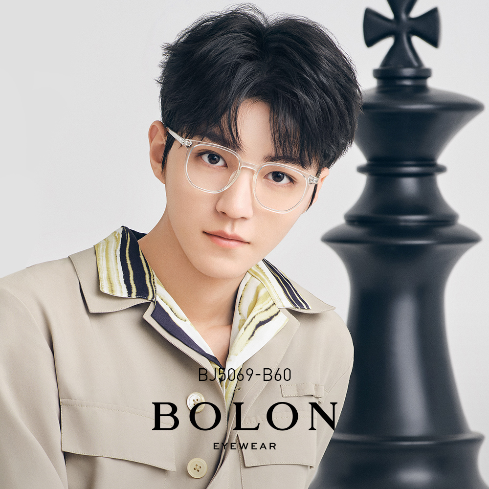 bolon暴龙近视眼镜男女 新品王俊凯同款透明板材眼镜框bj5069 b90透明