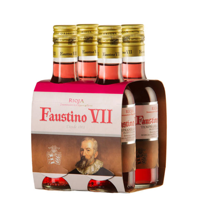 西班牙原瓶进口红酒 （faustino）菲斯特七世桃红葡萄酒 187ml 4支装 迎宾中粮名庄荟