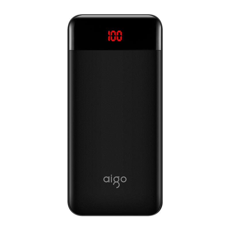 aigo爱国者充电宝18WPD超薄小巧便携大容量移动电源20000毫安时双向快充Type-C适用苹果华为小米E20000PD黑色