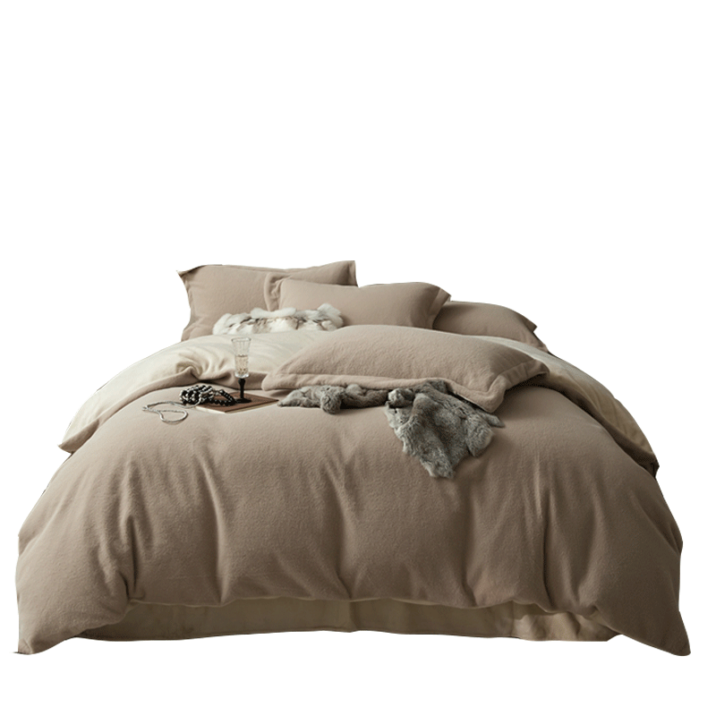 名创优品（MINISO）羊绒牛奶绒四件套床上用品加厚床单被套200x230cm1.5/1.8米