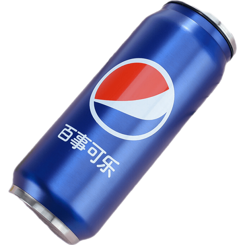 可口可樂杯子 易拉罐水杯可口可樂創(chuàng)意304不銹鋼學(xué)生保溫杯帶吸管 百事可樂(藍(lán)色)500ML 304不銹鋼材質(zhì)