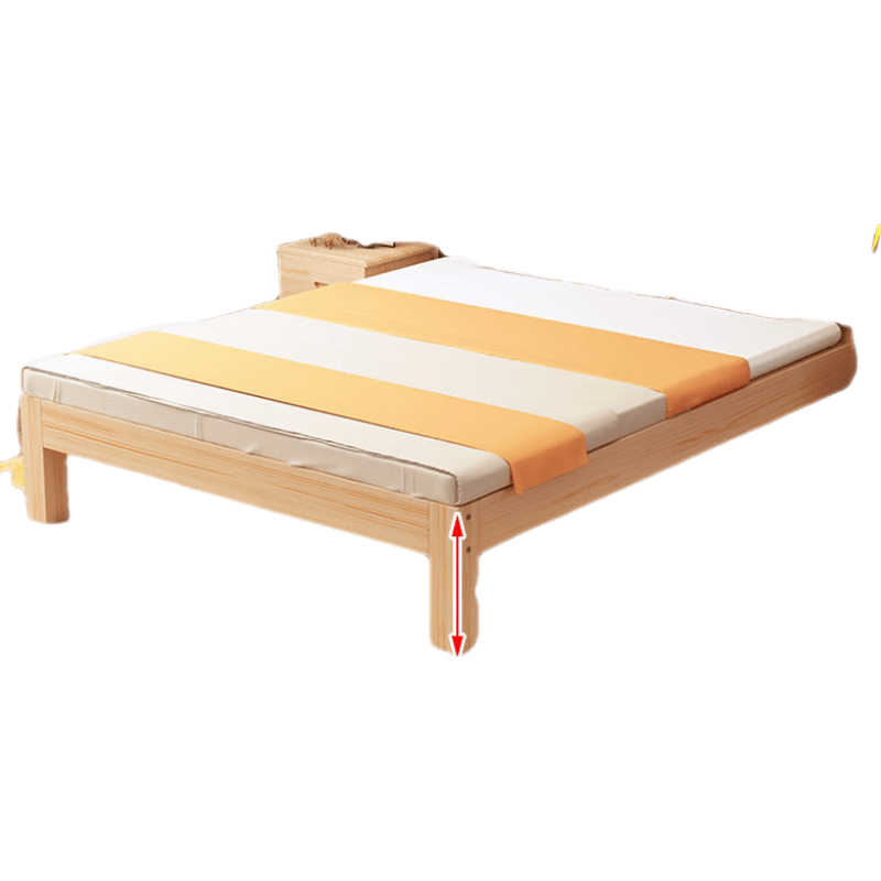 风实宸木 床实木床双人床1.8米松木单人现代简约公寓卧室家具大床婚床 加厚加固40高+床垫【横板满铺款】 1000mm*1900mm