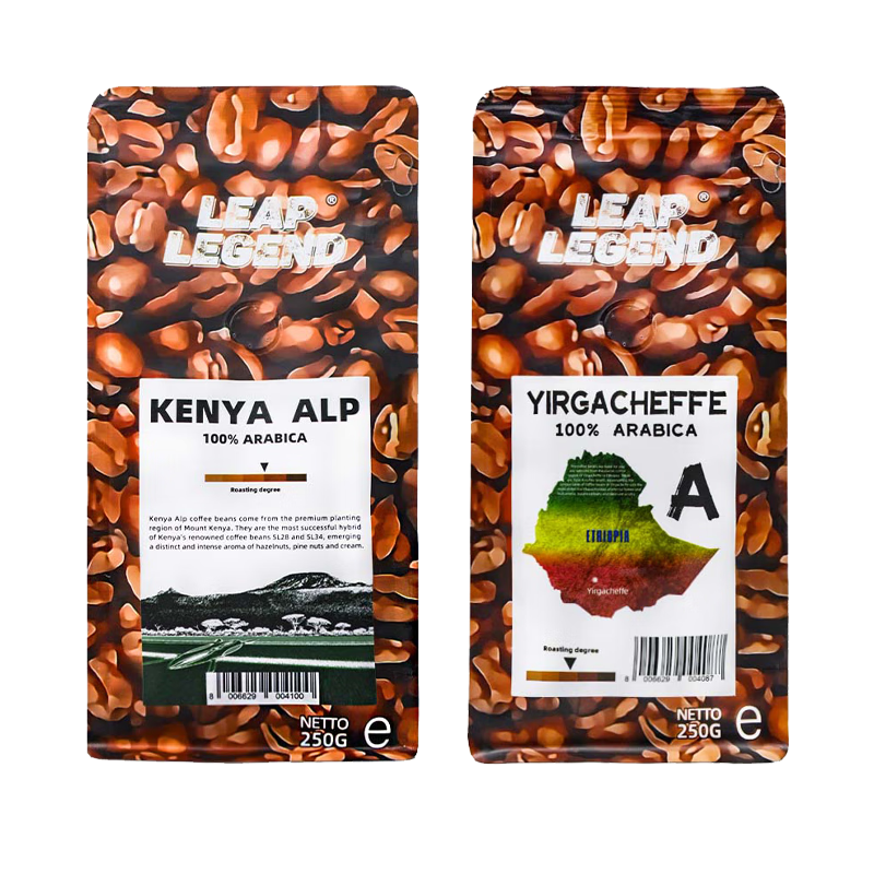 Leap Legend乐斟埃塞俄比亚耶加雪菲A类 肯尼亚高山原装进口咖啡豆纯阿拉比卡 耶加雪菲A类+肯尼亚高山组合装 250g / 袋