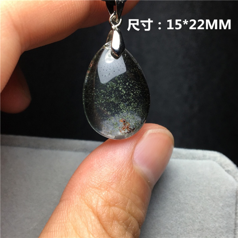 捡漏天然彩幽灵吊坠红绿紫粉幽灵水滴吊坠晶中晶异象水晶包裹体 yl01?