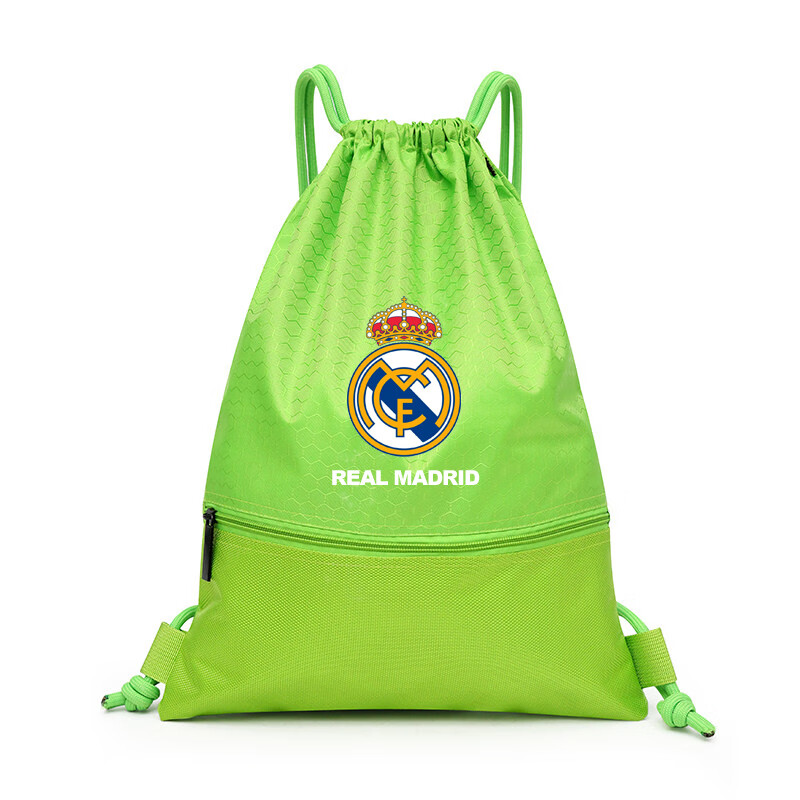 束口袋足球包户外运动训练包多功能篮球排球双肩抽绳包球鞋收纳包 橙色 大号皇马(可以装篮球足球)