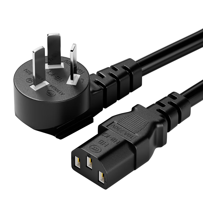 裕合聯(lián) 3C認證電源線(xiàn) 臺式電腦主機三孔三芯品字尾通用電飯煲鍋國標顯示器打印機燒水壺線(xiàn)電源連接線(xiàn) 【3000W】國標3C認證 2米