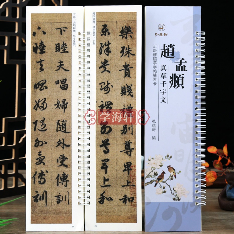 【现货速发】全文原大 赵孟頫真草千字文 近距离临摹字帖练习卡册卡页 原碑原帖临摹草书毛笔字帖
