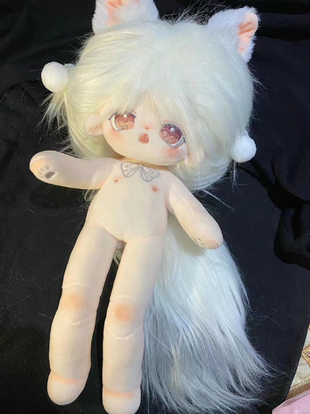 梦不落枂芙棉花娃娃精致20cm30厘米炸毛白发女娃裸娃无属性骨架全款
