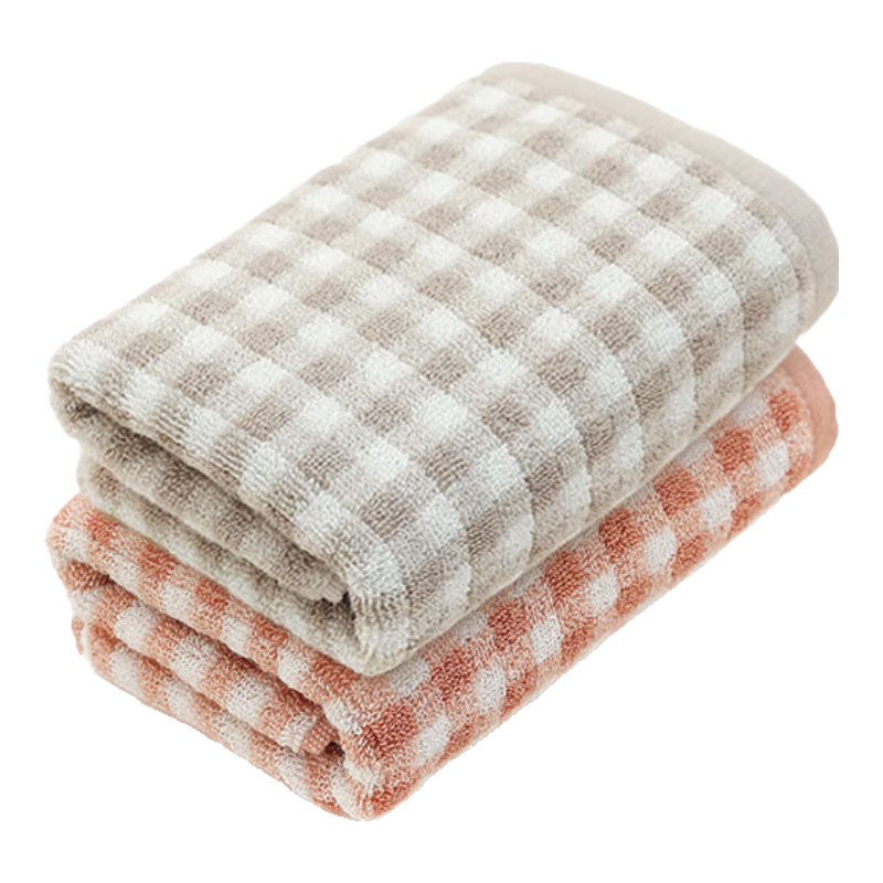 无印良品毛巾100%纯棉A类加厚洗脸巾洗澡巾速干擦手巾简约情侣大面巾 A类纯棉【碳灰+烟熏粉】 2条