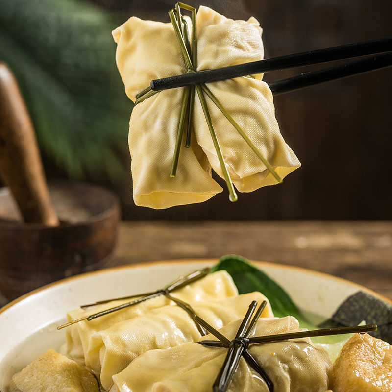 腐皮豆.干千张私房菜餐饮专用 鲜肉面结【600g*2袋】餐饮装