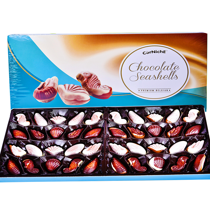巧克力价格历史走势预测及可尼斯品牌贝壳形夹心巧克力礼盒介绍