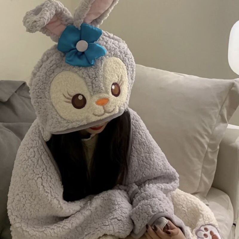 远嘉妮上海迪士尼星黛露毛毯达菲熊披肩郑云龙毯子午睡斗篷披风毛毯