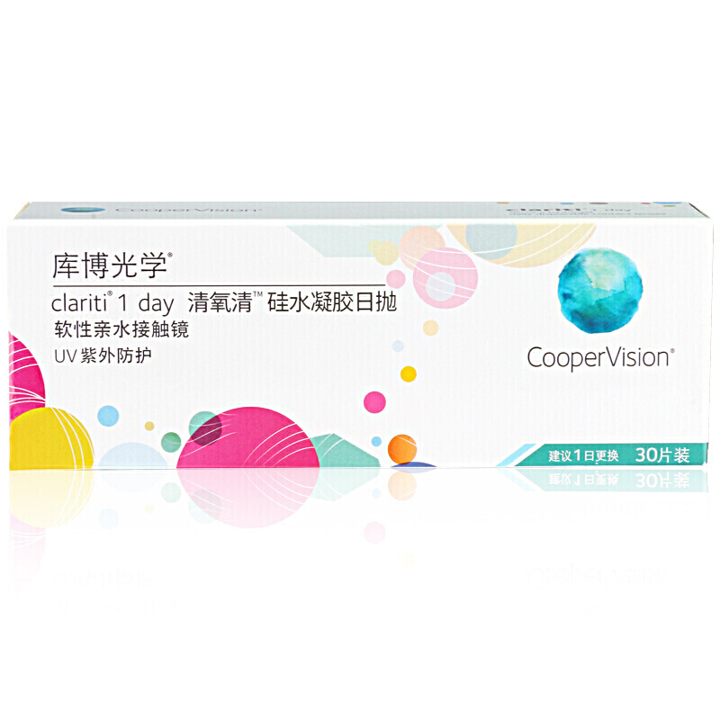 库博光学（coopervision）清氧清进口透明隐形眼镜硅水凝胶日抛30片装 600度