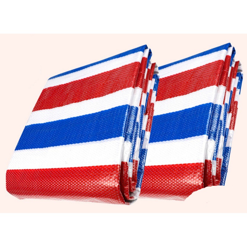 三色彩条布防水防晒加厚防雨布防水布塑料布油布篷布帆布遮阳装修 2