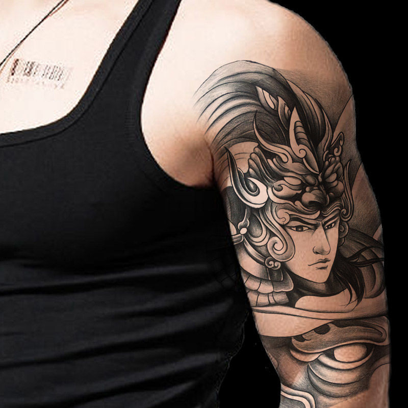 南欧世爵 新款小清新赵云赵子龙男女防水大图案纹身贴半臂贴纸个性