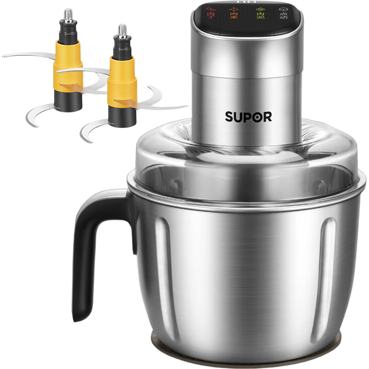 苏泊尔（SUPOR）绞肉机家用 电动多功能不锈钢悬浮刀料理搅拌机2.2L大容量馅婴儿辅食机 JR65S-G220