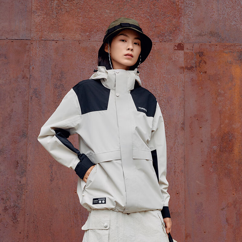 探路者（TOREAD）冲锋衣三合一男户外防水硬壳外套可拆卸抓绒内胆登山服女奥莱特价 男女通款-莎草色黑色 XL