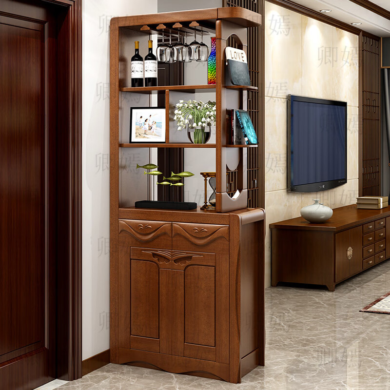 潇赫 隔墙柜小户型隔断柜实木屏风柜简约现代间厅酒柜双面门厅鞋柜