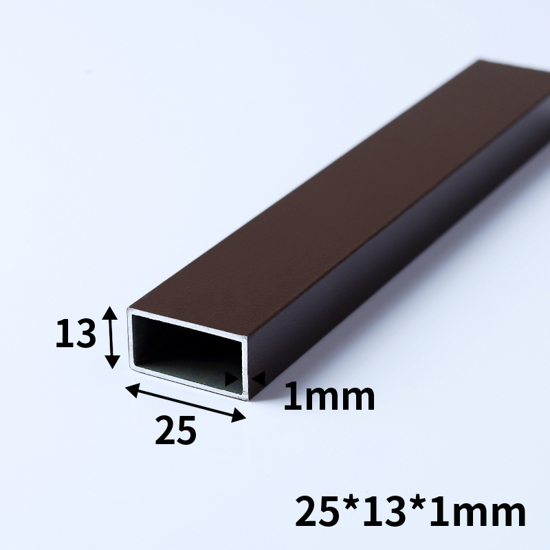 bag)咖啡色铝方管铝扁管室外粉末喷涂凉亭护栏葡萄架四方管隔断铝型材