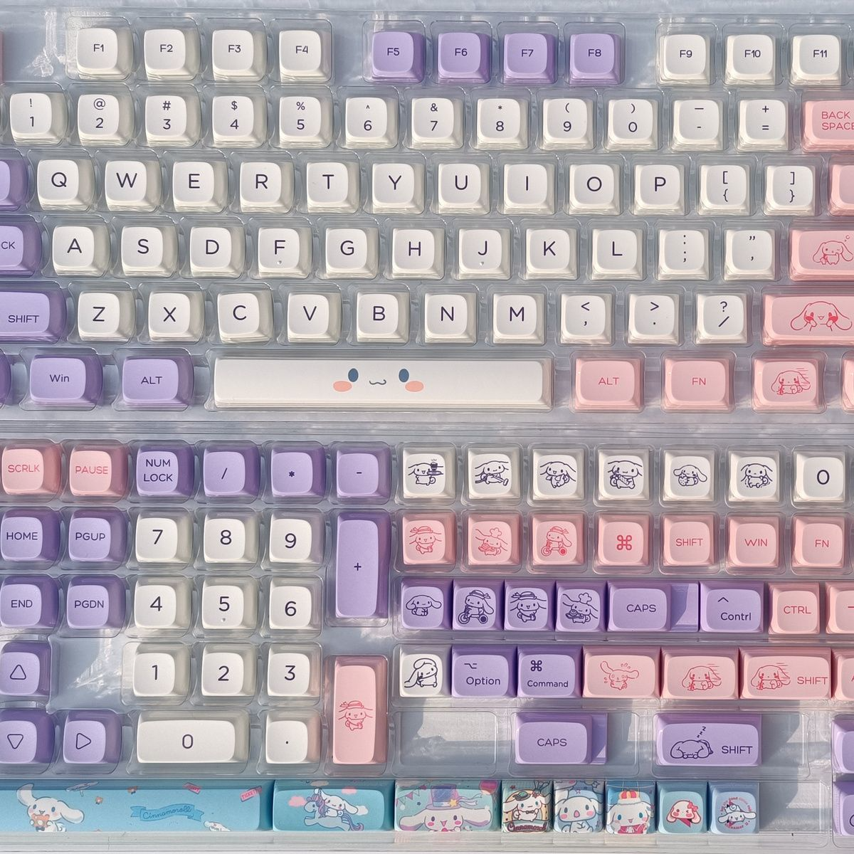 键盘按键通用oem高度彩色个性diy创意键帽87/104全键磨砂 pbt玉桂狗拼