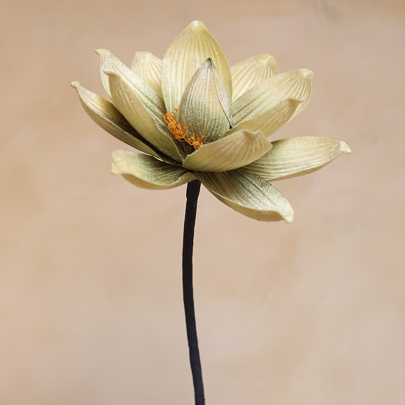 红素果假荷花仿真花摆件荷花仿真花摆件仿真花荷花大号禅意插花佛堂