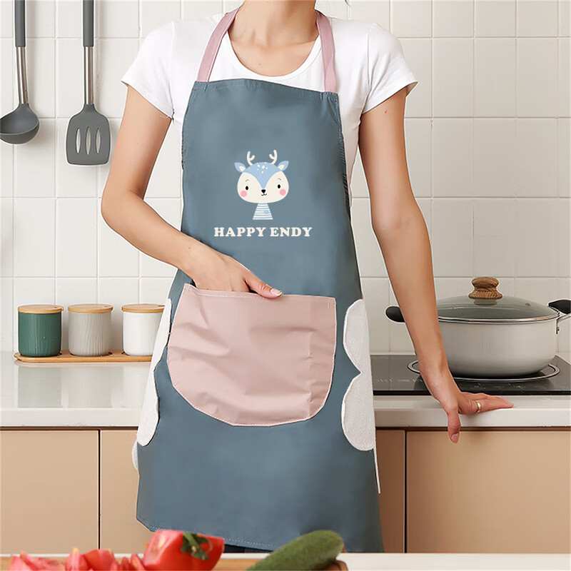 京惠思创韩版时尚可爱围裙卡通图案防污厨房围裙女家用餐厅工作服高性价比高么？