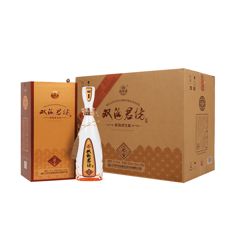 双沟 珍宝坊君坊 浓香型白酒 41.8度 (500ml 20ml)*6瓶 整箱装 598元