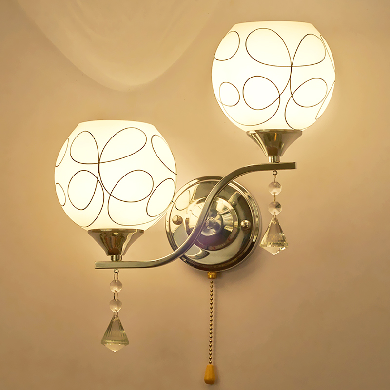 清允现代简约创意led水晶墙灯壁灯客厅卧室床头灯书房餐厅楼梯间玄关