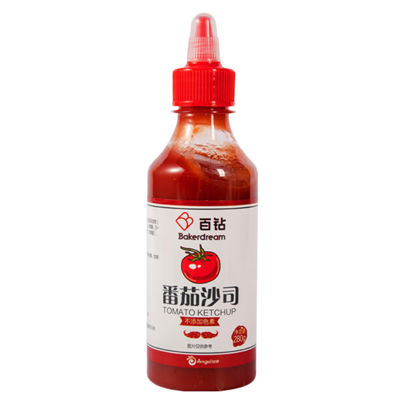 百鉆 沙拉醬番茄沙司甜辣醬焙煎芝麻沙拉油醋汁蜂蜜芥末擠醬瓶調味醬 番茄沙司280克