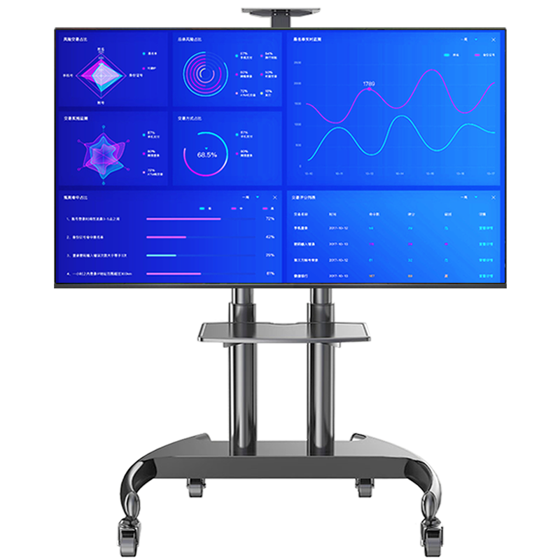 贝石 移动电视支架（32-100英寸）通用落地电视挂架电视推车 视频会议显示屏移动推车落地电视支架 旗舰款 加强底座 加粗伸缩立柱 32-75英寸