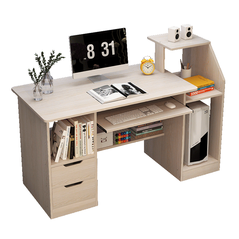 宜造电脑桌台式桌学生书桌简约家用租房简易小桌子卧室电脑桌 【推荐款】117CM 枫樱木色