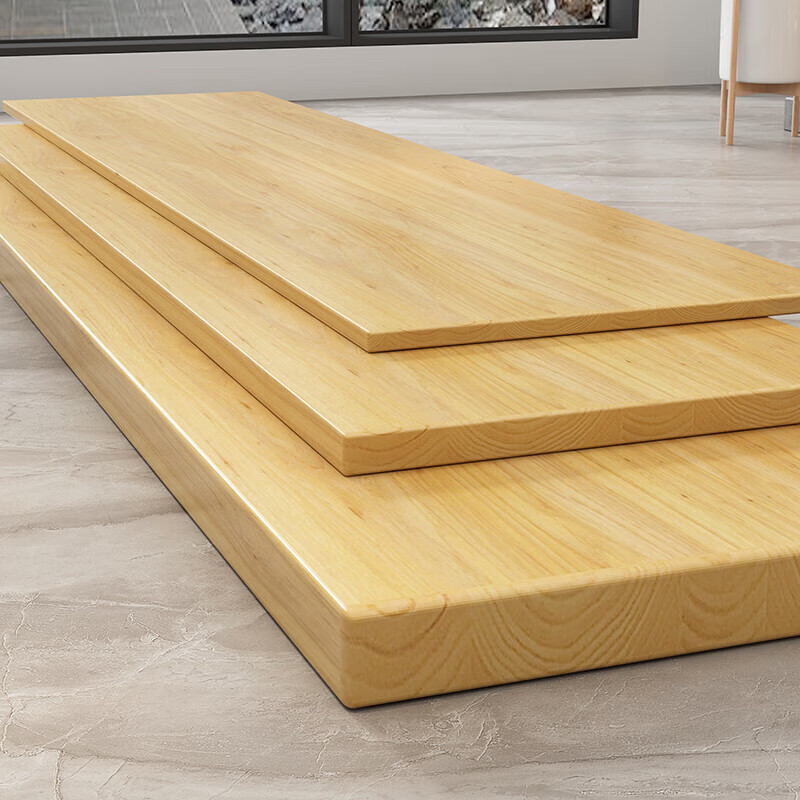 鲁普顿桌面板实木板电脑桌子松木办公桌餐桌飘窗桌板整张原木吧台板 2