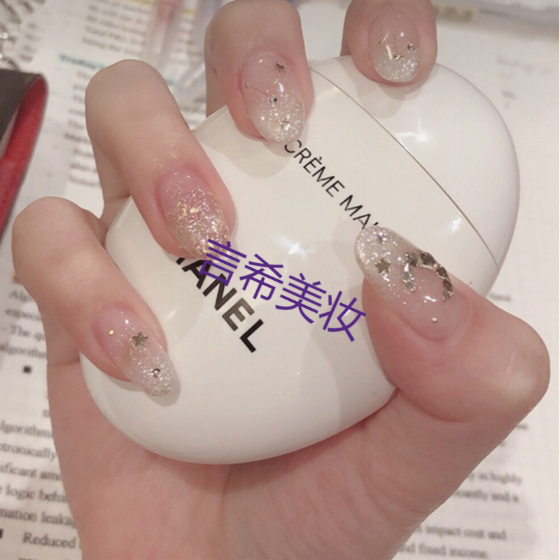 抖音假指甲贴片果冻胶甲片美甲贴穿戴式裸色显白24片美甲片成品甲 透
