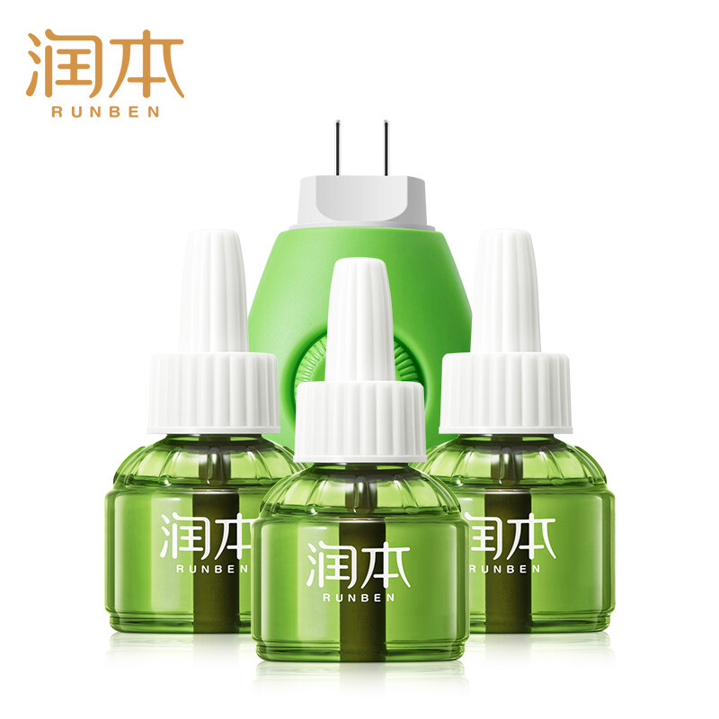 润本 蚊香液婴儿 电蚊香 驱蚊液 防蚊液45ml/瓶*3瓶+1加热器