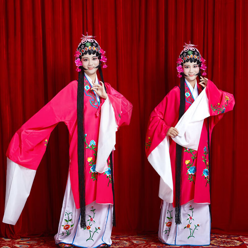 芬格顿戏曲服装女花旦角京剧戏服戏古装越剧儿童演出唱戏衣服头饰水袖