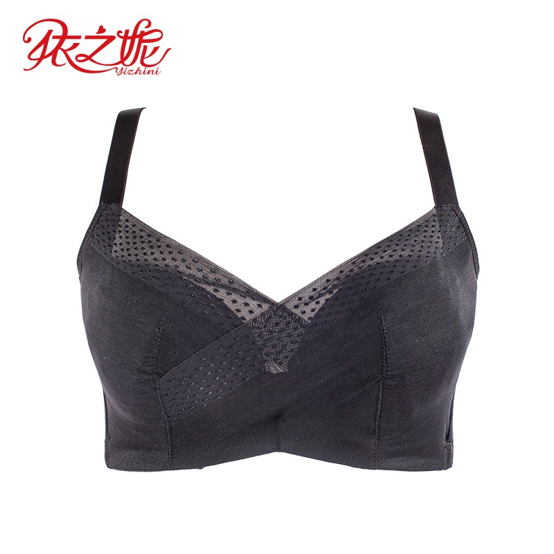 依之妮女士内衣大胸显小薄款全罩杯软钢圈3排扣上托侧收文胸525b2