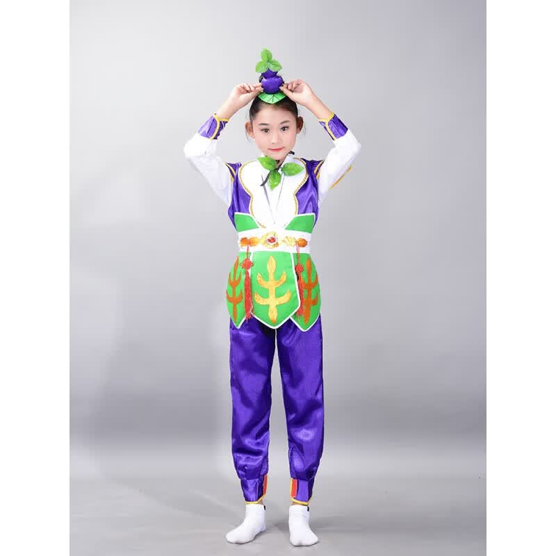 觅佰葫芦娃服装儿童成人葫芦娃男女孩葫芦娃演出服白色衬衫长袖套装 紫色 160cm怎么看?