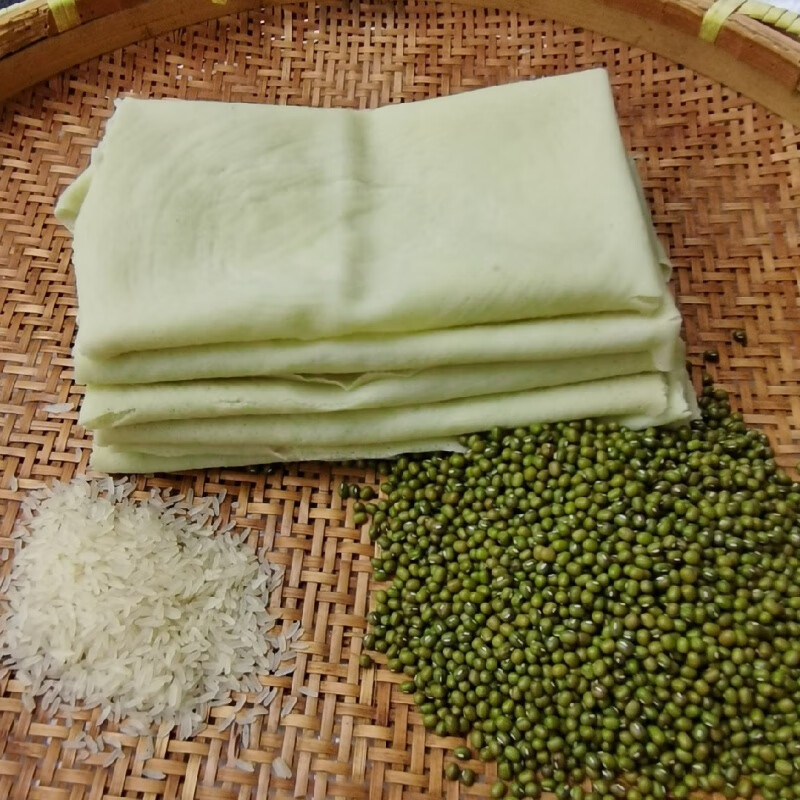 巢浩湖北天门特产农家手工现做新鲜豆饼豆丝湿绿豆皮真空包装3/斤a