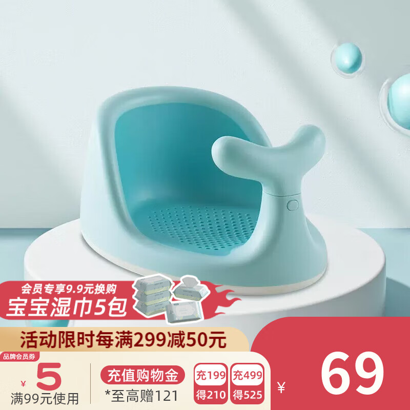 曼龙 宝宝洗澡神器妈妈省力可坐躺婴儿洗澡座椅新生儿童浴盆防滑浴凳 薄荷绿怎么样,好用不?