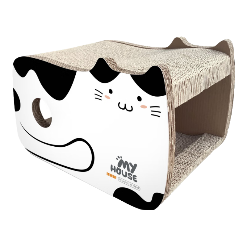 田田猫 瓦楞纸猫抓板肥猫房子猫窝玩具磨爪耐磨猫用品送猫薄荷