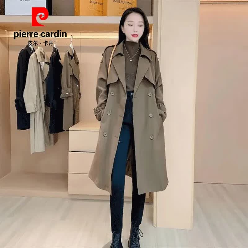 皮尔卡丹（pierre cardin）时尚气质英伦风风衣外套女2023春秋新款韩版显瘦中长款收腰大衣潮 咖色 M使用感如何?