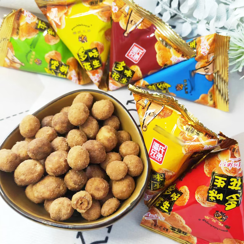 潘氏兄弟多味花生下酒菜小包装零食散装鬼花生豆米五香麻辣休闲小吃 500g