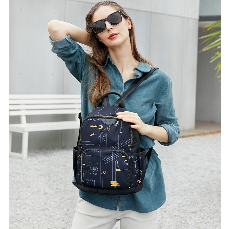 休闲双肩背包女2021新款时尚帆布背包休闲实用妈妈运动爬山包   2924