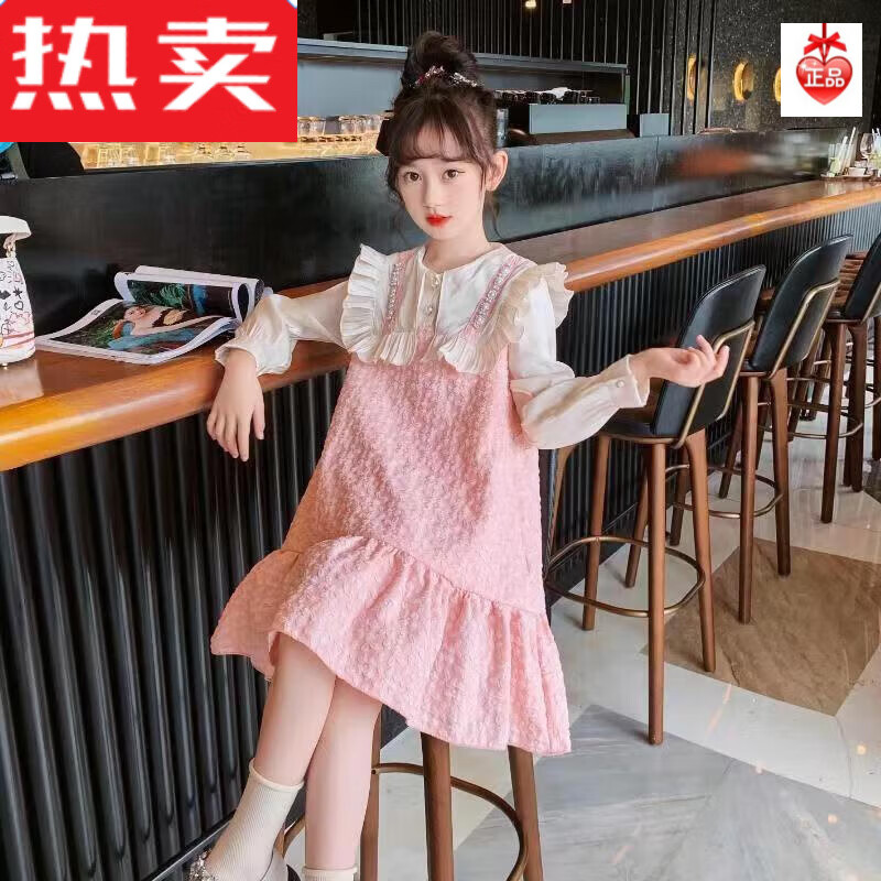 小孩子穿的女童连衣裙春秋新款儿童秋装裙子中大童女孩秋季长袖公主裙