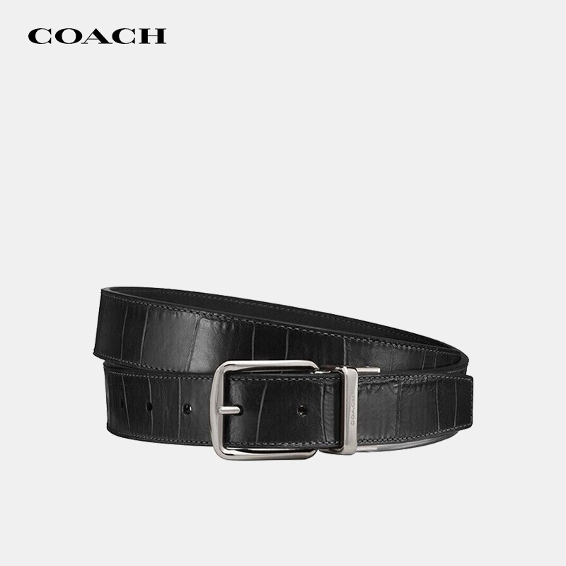 【品牌授权 官方直供】蔻驰 coach 奢侈品 腰带 男士针扣 压纹 皮质