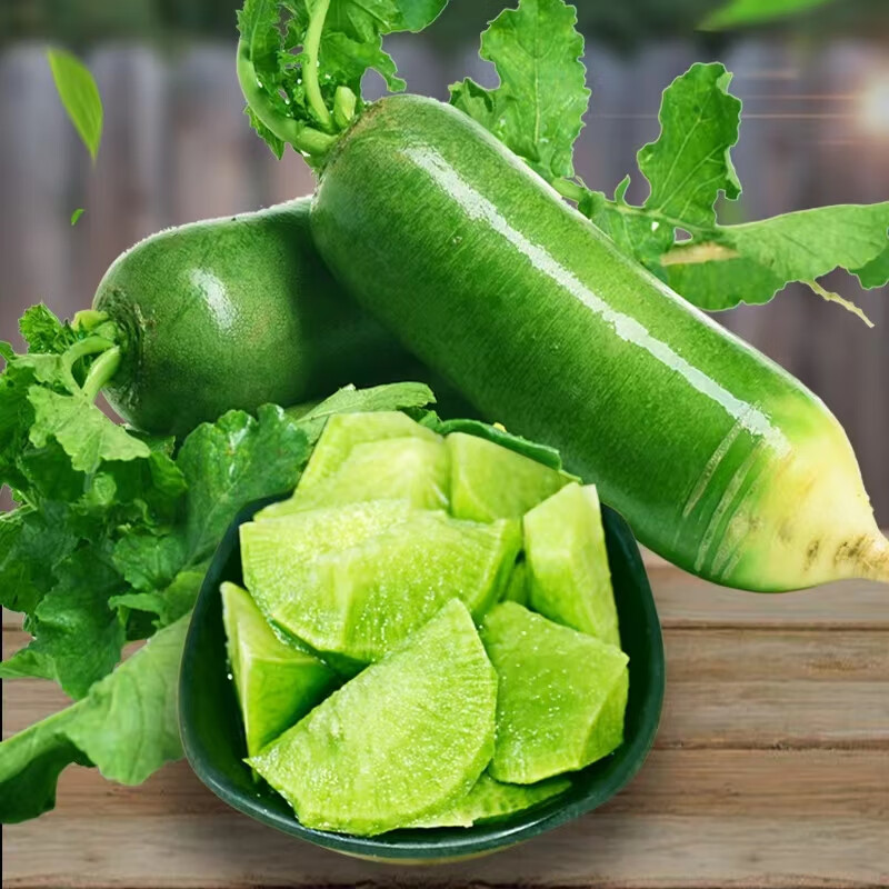 农大姐妹水果萝卜 正宗山东潍坊萝卜 潍县萝卜 产地直发青萝卜 口感偏辣 5斤手选精品果