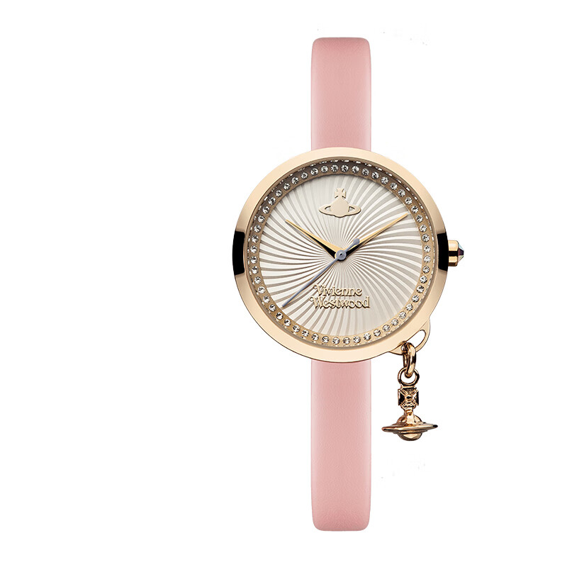 薇薇安·威斯特伍德（Vivienne Westwood）西太后手表皮带女士复古石英腕表女生日礼物送女生七夕情人节礼物 粉