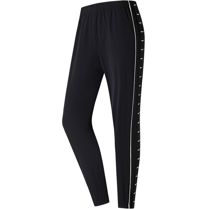 鸿星尔克滑板系列丨休闲运动裤百搭九分裤跑步长裤 正黑 M